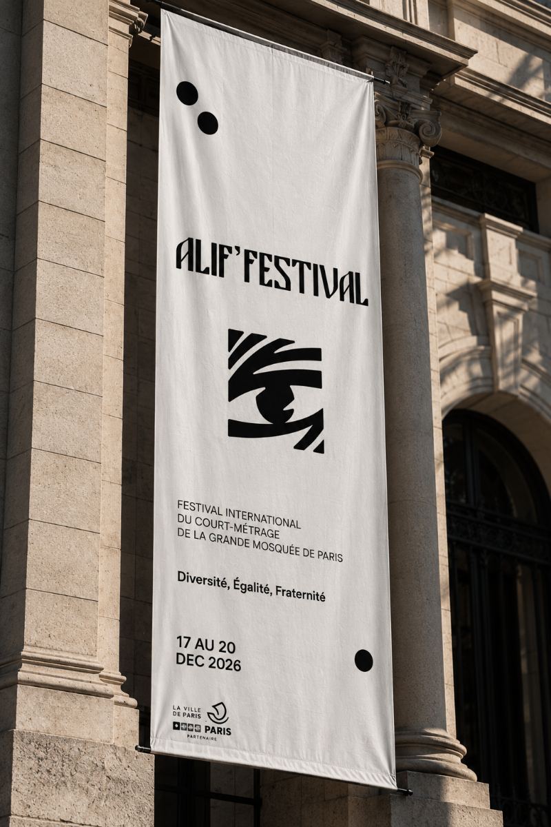 Banderole Alif'Festival sur façade